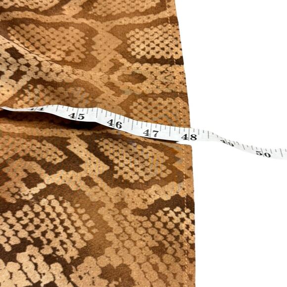 G by Giuliana Brown Snakeskin Semi-Sheer Midi Dress size Large 3/4 Sleeves - Picture 4 of 6